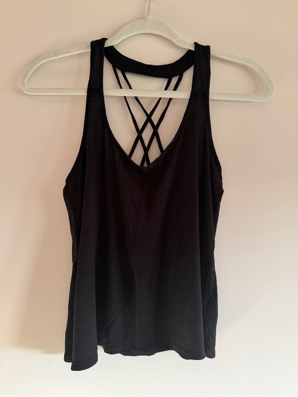 Forever 21 Black Crisscross Back Tank Top